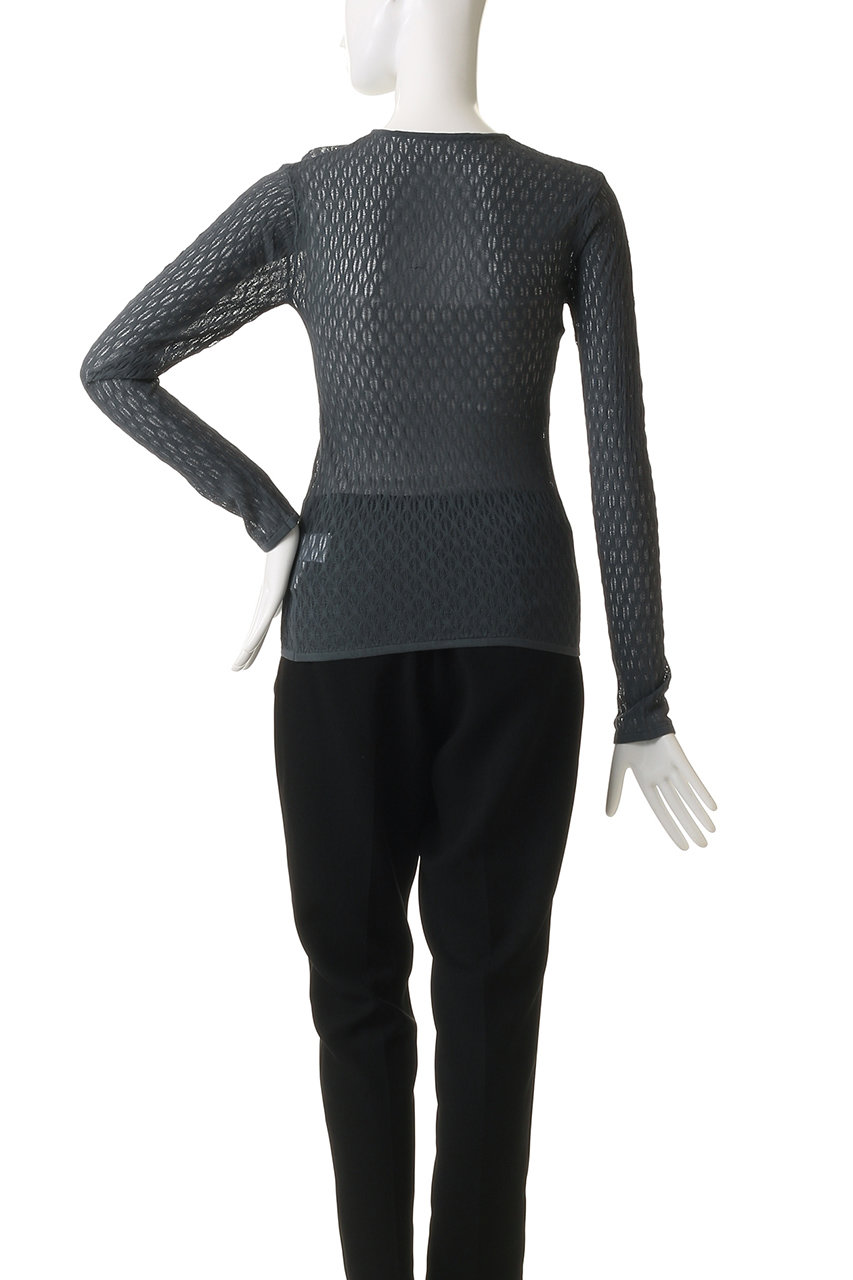 RIM.ARK(リムアーク)｜Lace knitting tops/トップス/ブラック の通販