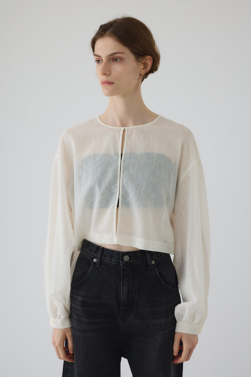 RIM.ARK Open sleeve sheer SH/シャツ (ホワイト, FREE) リムアーク ELLE SHOP RIM.ARK Open sleeve sheer SH/シャツ (ホワイト, FREE) リムアーク ELLE SHOP