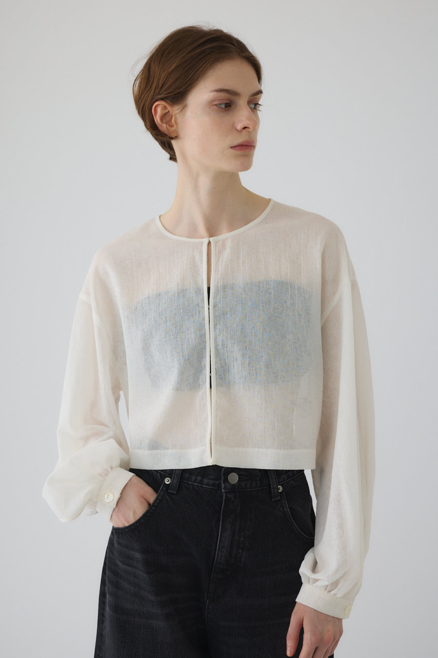 トップス RIM.ARK open collar sheer SH RIM.ARK | Open collar half sleeve SH (SHIRTS & BLOUSES
