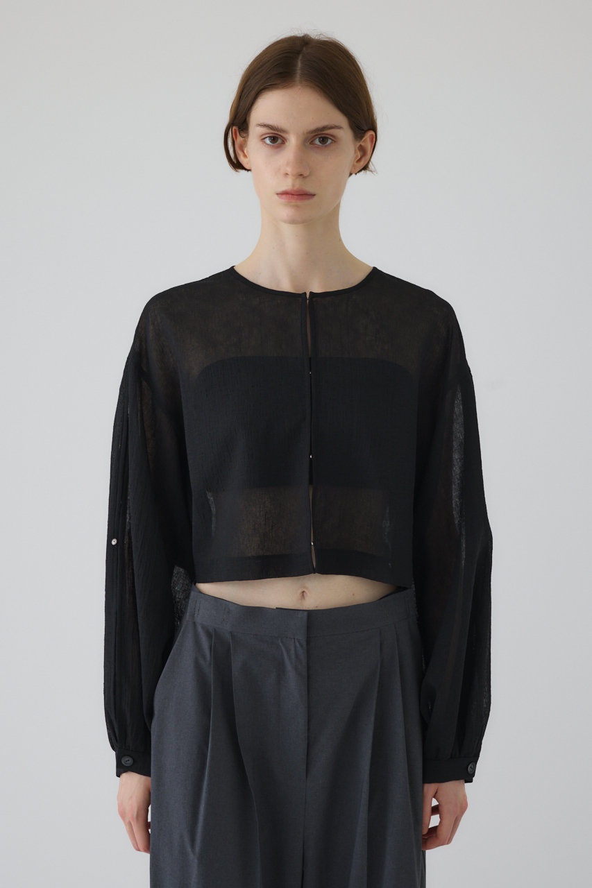 RIM.ARK Open sleeve sheer SH/シャツ (ブラック, FREE) リムアーク ELLE SHOP RIM.ARK Open sleeve sheer SH/シャツ (ブラック, FREE) リムアーク ELLE SHOP