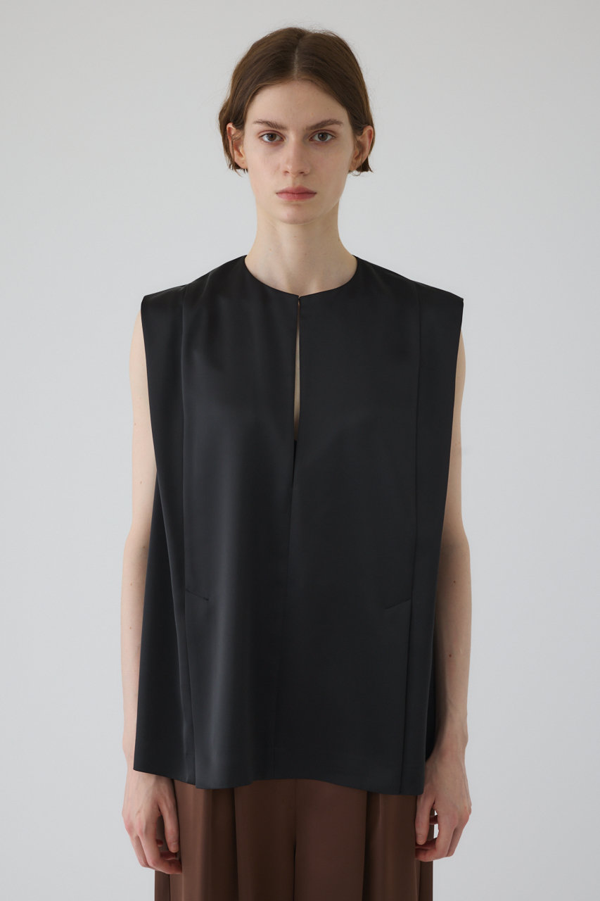 RIM.ARK Satin chic vest/ベスト (ブラック, FREE) リムアーク ELLE SHOP RIM.ARK Satin chic vest/ベスト (ブラック, FREE) リムアーク ELLE SHOP
