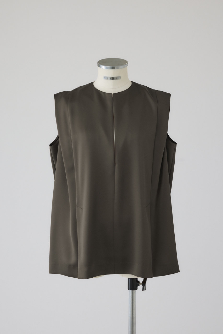 RIM.ARK Satin chic vest/ベスト (カーキ, FREE) リムアーク ELLE SHOP RIM.ARK Satin chic vest/ベスト (カーキ, FREE) リムアーク ELLE SHOP