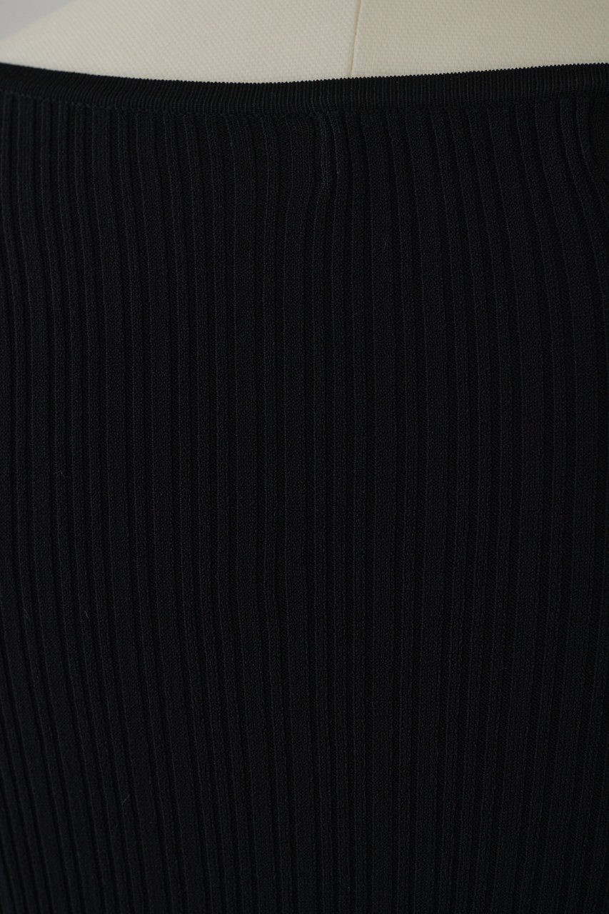 RIM.ARK(リムアーク)｜Rib zipper knit tops/ニット/ブラック の