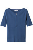 Rib zipper knit tops/ニット
