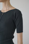 Rib zipper knit tops/ニット リムアーク/RIM.ARK