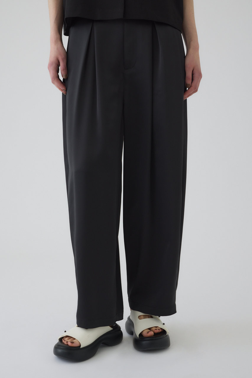 RIM.ARK Round silhouette satin PT/パンツ (ブラック, 36) リムアーク ELLE SHOP RIM.ARK Round silhouette satin PT/パンツ (ブラック, 36) リムアーク ELLE SHOP