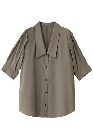 シャツ/ブラウス(長袖/七分) RIM.ARK - rim.ark  JK like square tops セール】JK like v neck SH ジャケットライクVネックシャツ