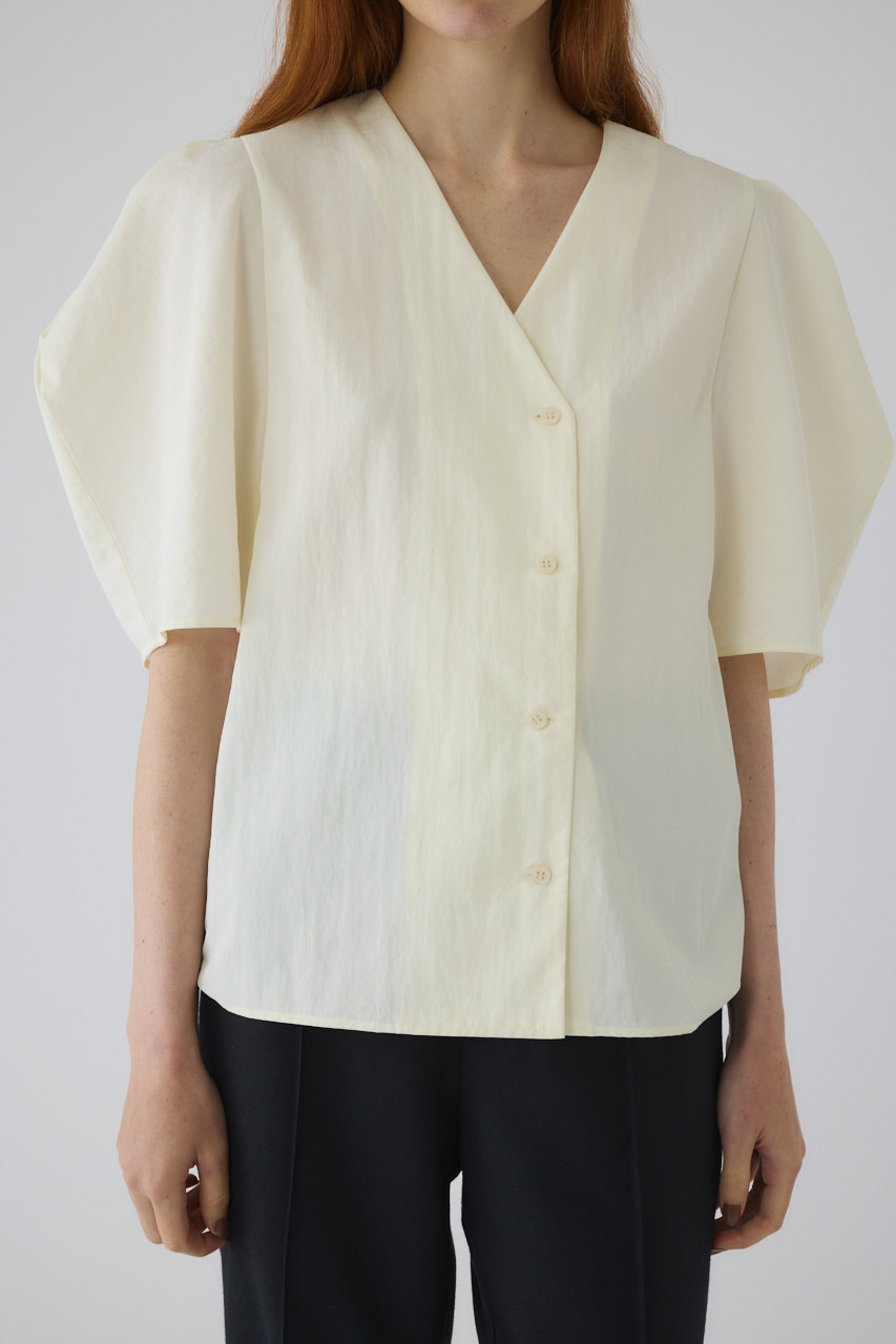 RIM.ARK Volume sleeve v-neck SH/シャツ (ホワイト, FREE) リムアーク ELLE SHOP RIM.ARK Volume sleeve v-neck SH/シャツ (ホワイト, FREE) リムアーク ELLE SHOP