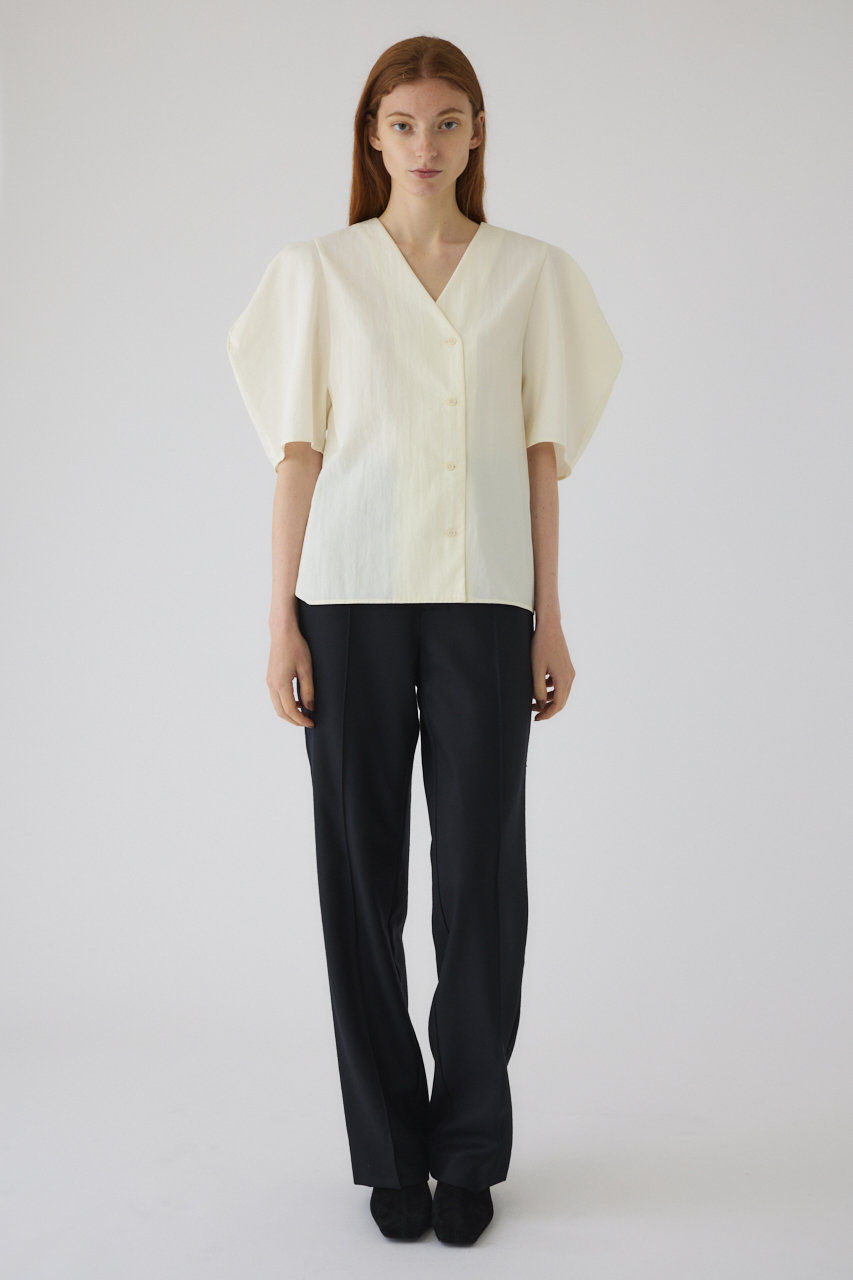 RIM.ARK(リムアーク)｜Volume sleeve v-neck SH/シャツ/ホワイト の