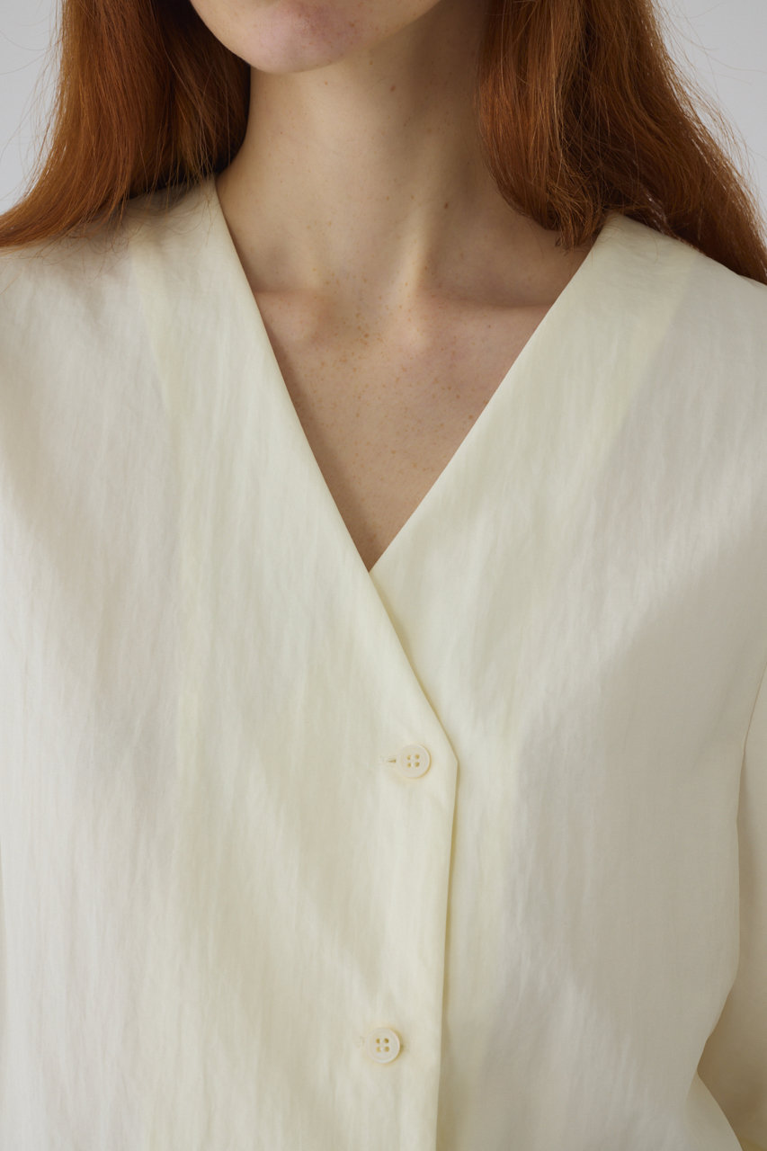RIM.ARK(リムアーク)｜Volume sleeve v-neck SH/シャツ/ホワイト の