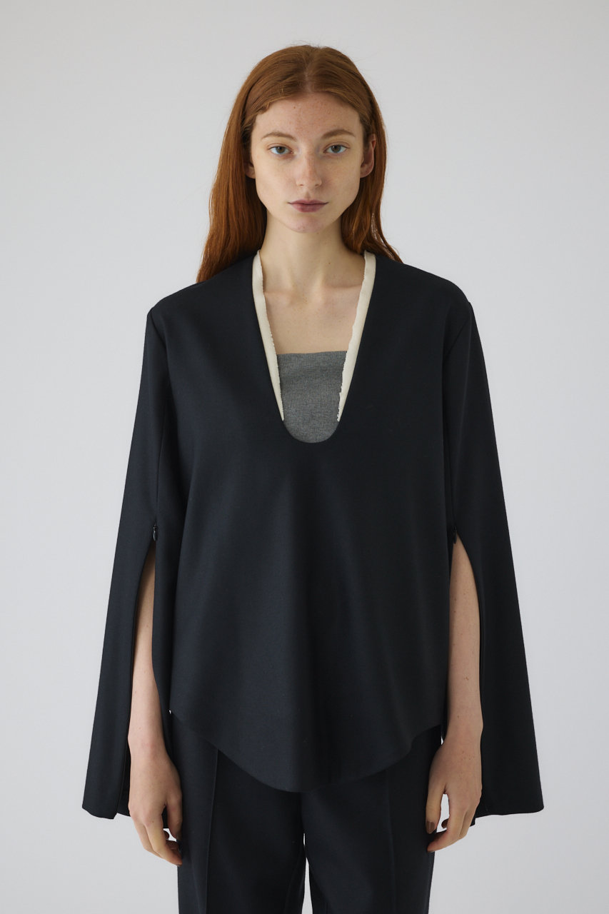 RIM.ARK Wool saxony U curve tops/トップス (ブラック, FREE) リムアーク ELLE SHOP RIM.ARK Wool saxony U curve tops/トップス (ブラック, FREE) リムアーク ELLE SHOP