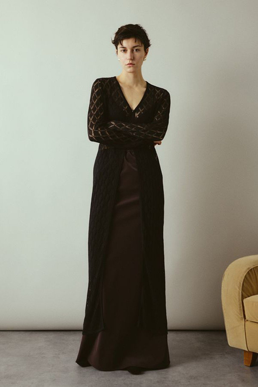 【美品】RIM.ARK リムアーク カバードニットガウン ブラック RIM.ARK(リムアーク)｜Lace knit gown/ニット/ブラック の通販