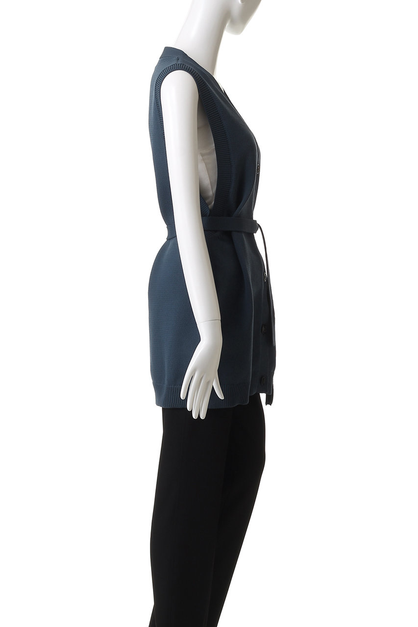 RIM.ARK(リムアーク)｜Belt set long knit vest/ニットベスト/ブラック