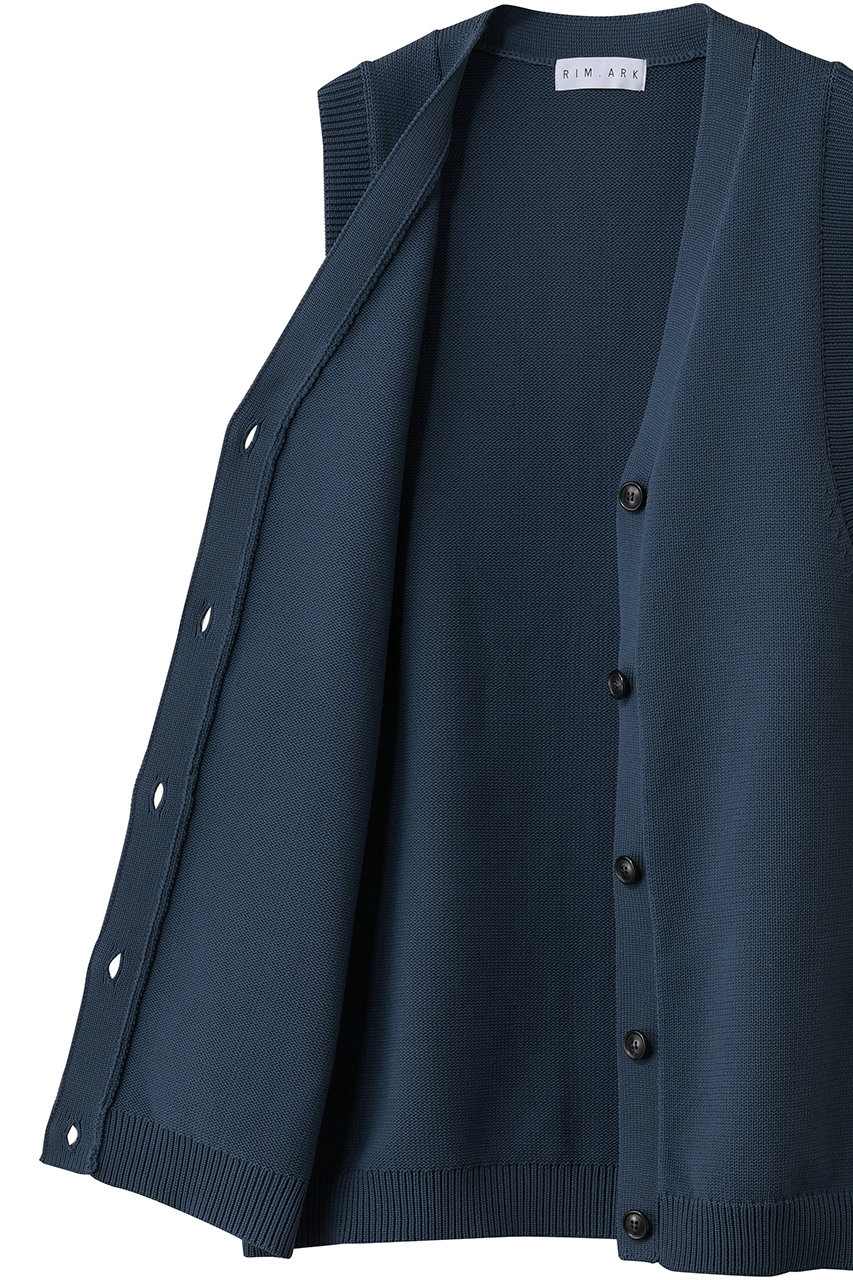 RIM.ARK(リムアーク)｜Belt set long knit vest/ニットベスト/ブラック