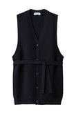 Belt set long knit vest/ニットベスト