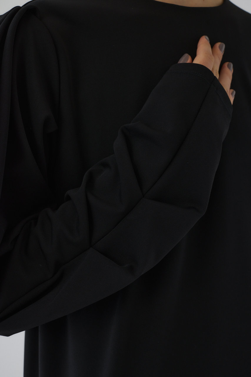 RIM.ARK(リムアーク)｜Drape sleeve cut dress/ドレス/ブラック の通販