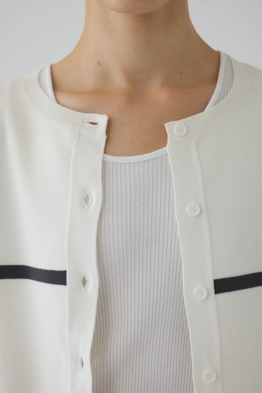 RIM.ARK(リムアーク)｜Line compact knit CD/ニットカーディガン