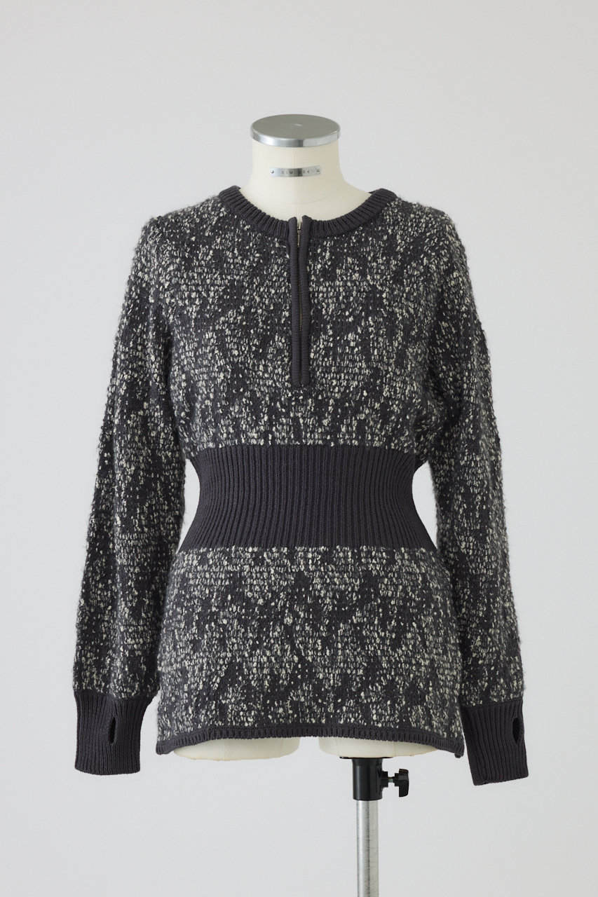 RIM.ARK Waist switching knit tops/ニット (グレー, FREE) リムアーク ELLE SHOP RIM.ARK Waist switching knit tops/ニット (グレー, FREE) リムアーク ELLE SHOP