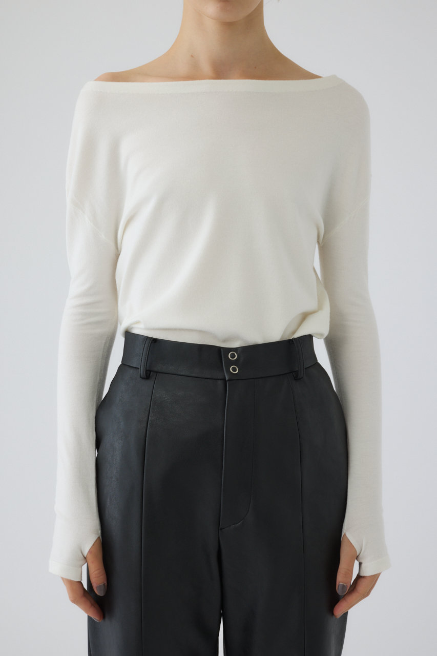 RIM.ARK Soft touch off shoulder tops/トップス (オフホワイト, FREE) リムアーク ELLE SHOP RIM.ARK Soft touch off shoulder tops/トップス (オフホワイト, FREE) リムアーク ELLE SHOP