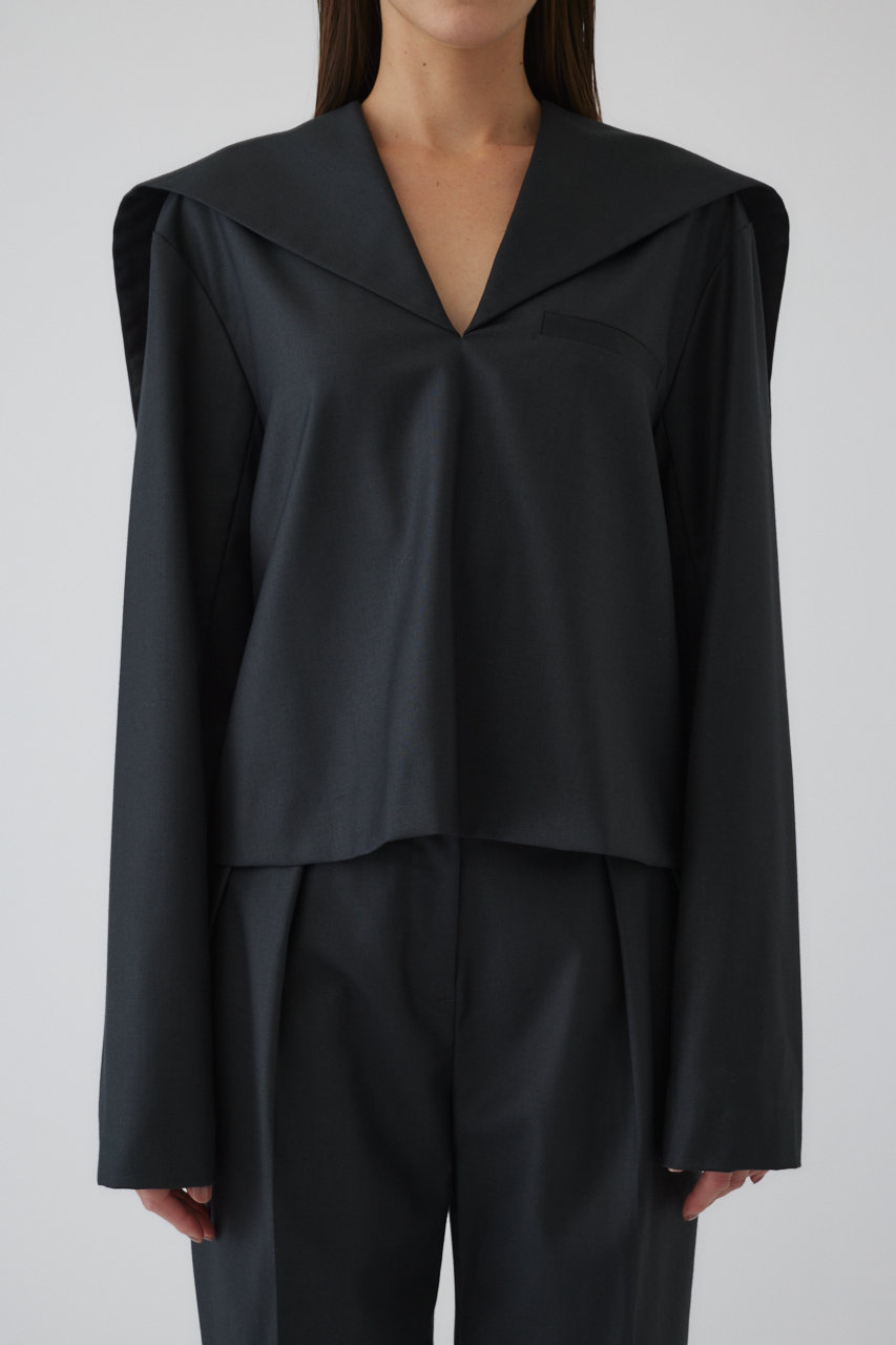 RIM.ARK Sailor collar JK like tops/トップス (チャコールグレー, 38) リムアーク ELLE SHOP RIM.ARK Sailor collar JK like tops/トップス (チャコールグレー, 38) リムアーク ELLE SHOP