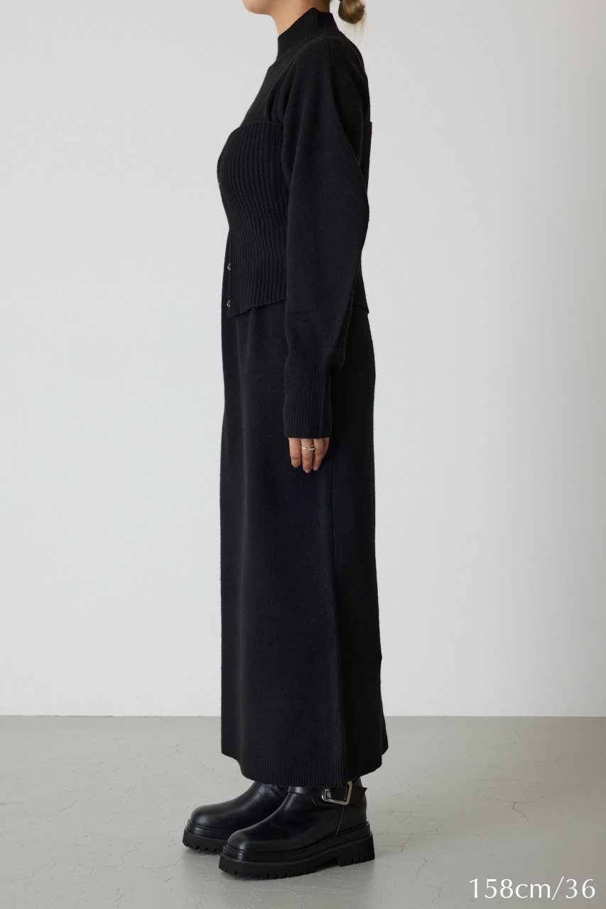 RIM.ARK(リムアーク)｜Setting knit dress/ニットドレス/ブラック の