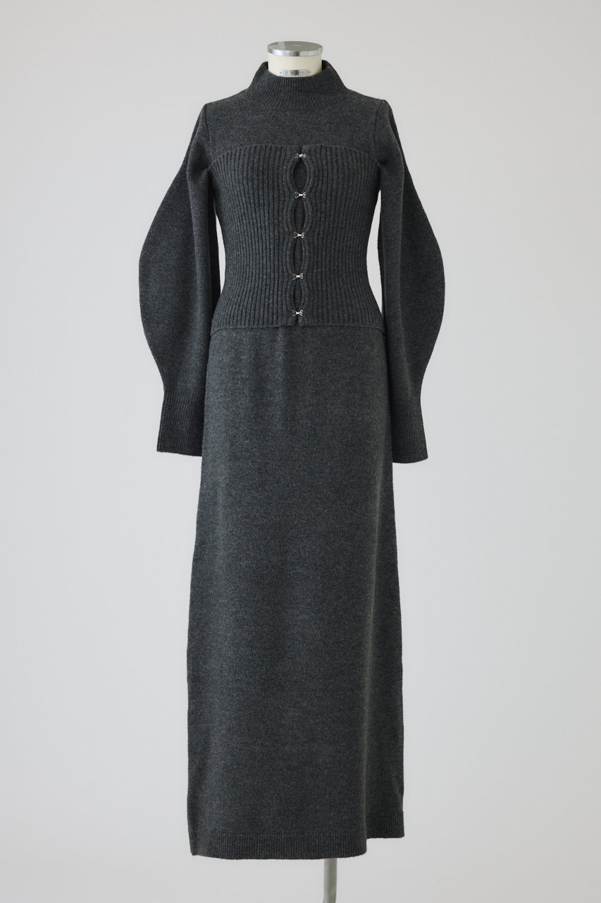 RIM.ARK Setting knit dress/ニットドレス (グレー, 38) リムアーク ELLE SHOP RIM.ARK Setting knit dress/ニットドレス (グレー, 38) リムアーク ELLE SHOP