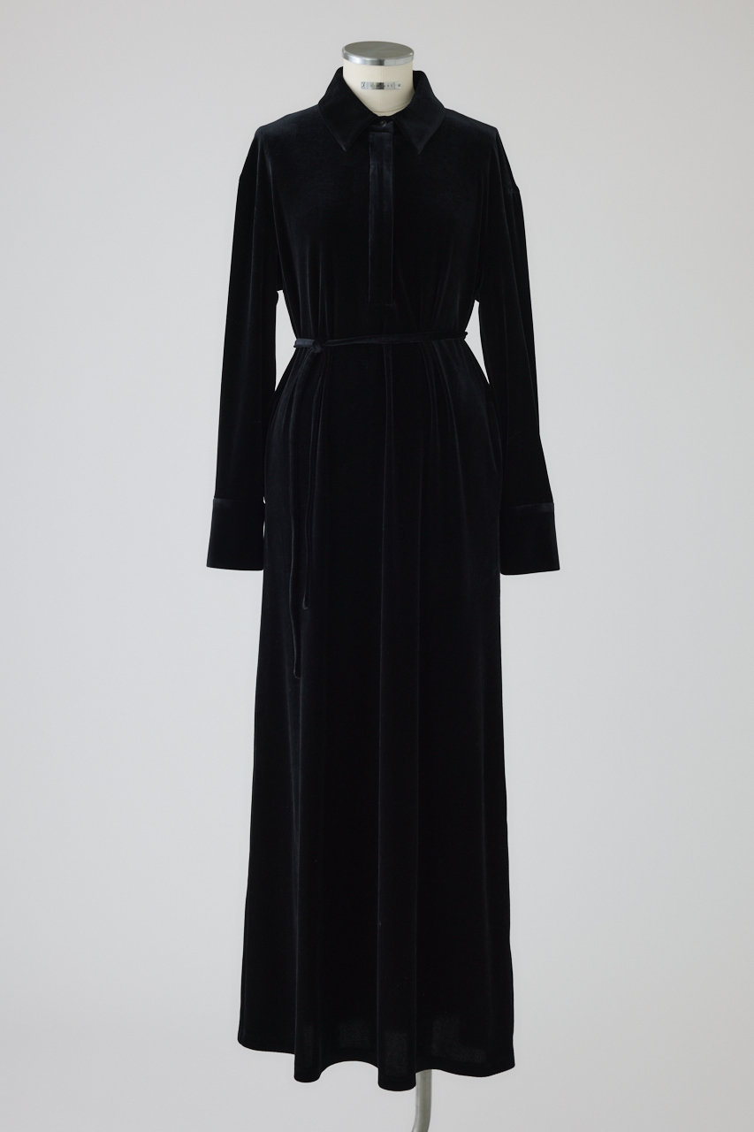 RIM.ARK Velour shirt dress/シャツドレス (ブラック, 38) リムアーク ELLE SHOP RIM.ARK Velour shirt dress/シャツドレス (ブラック, 38) リムアーク ELLE SHOP