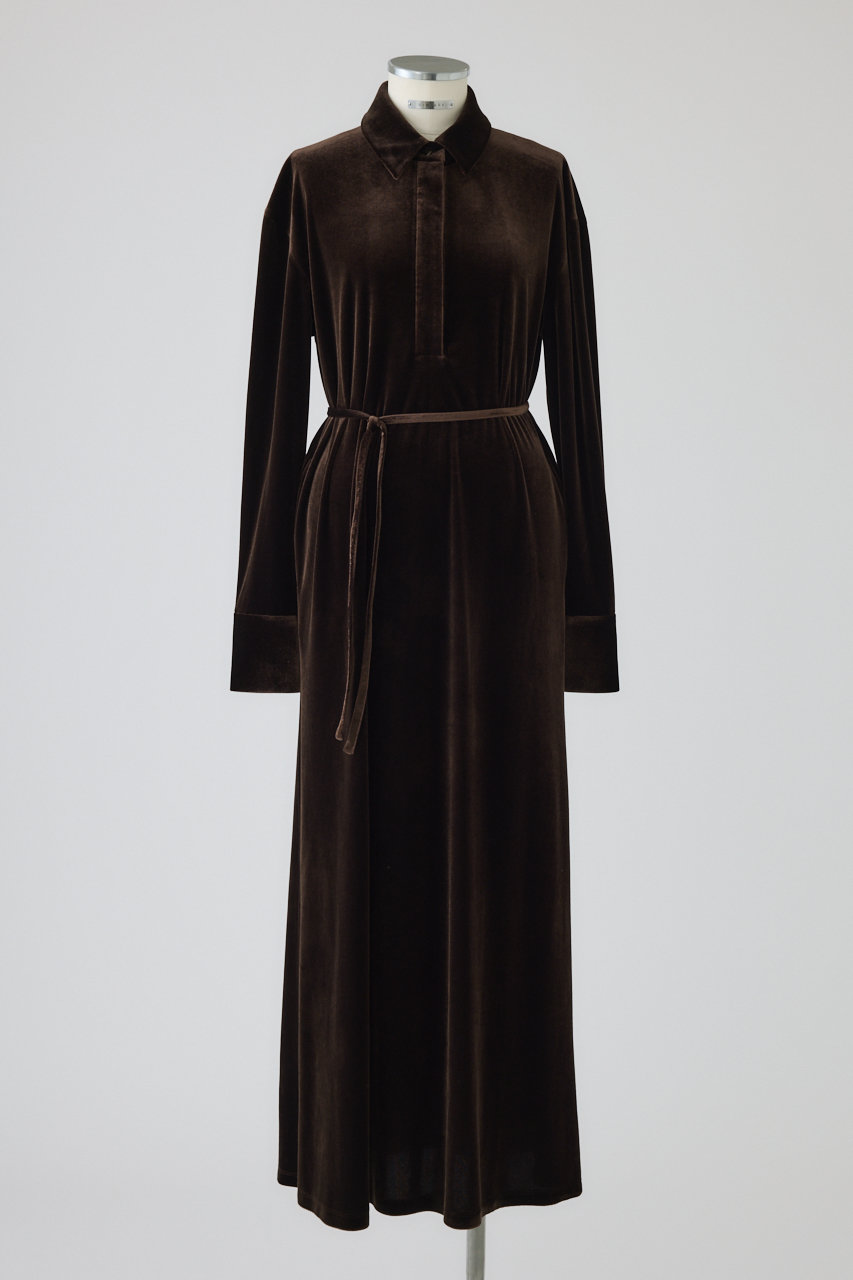 RIM.ARK Velour shirt dress/シャツドレス (ブラウン, 38) リムアーク ELLE SHOP RIM.ARK Velour shirt dress/シャツドレス (ブラウン, 38) リムアーク ELLE SHOP