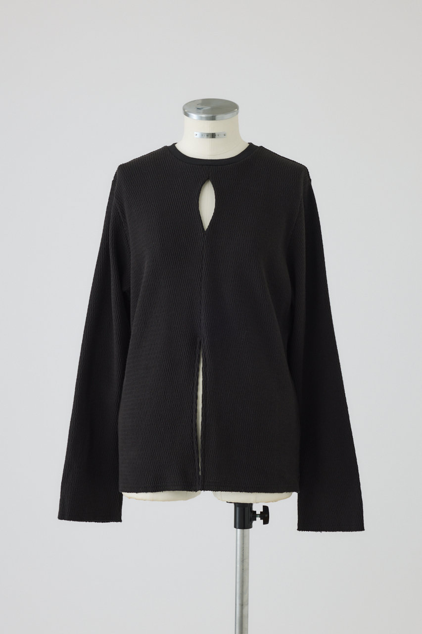 RIM.ARK Open skin thermal tops/トップス (ブラック, FREE) リムアーク ELLE SHOP RIM.ARK Open skin thermal tops/トップス (ブラック, FREE) リムアーク ELLE SHOP