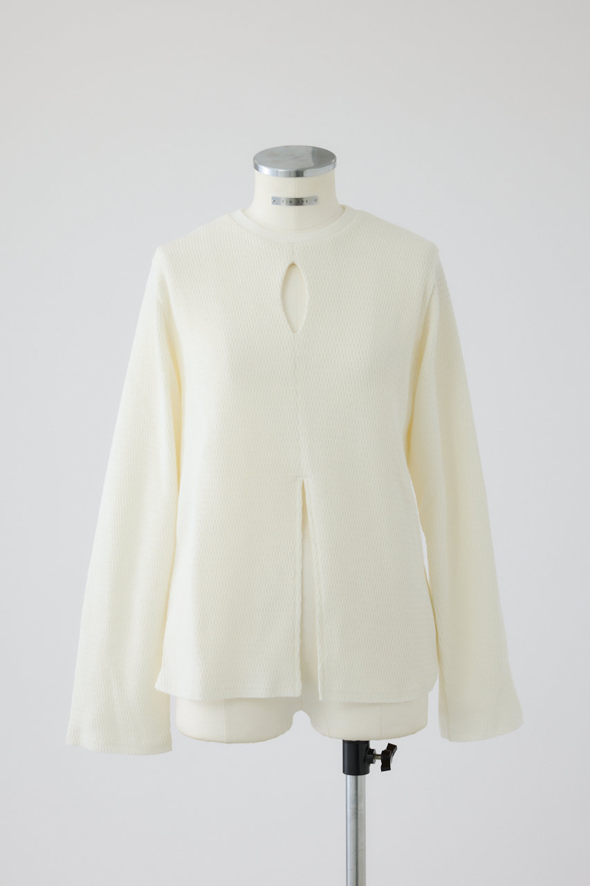 RIM.ARK Open skin thermal tops/トップス (ホワイト, FREE) リムアーク ELLE SHOP RIM.ARK Open skin thermal tops/トップス (ホワイト, FREE) リムアーク ELLE SHOP