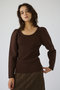 Decollete knit tops/ニット リムアーク/RIM.ARK ブラウン