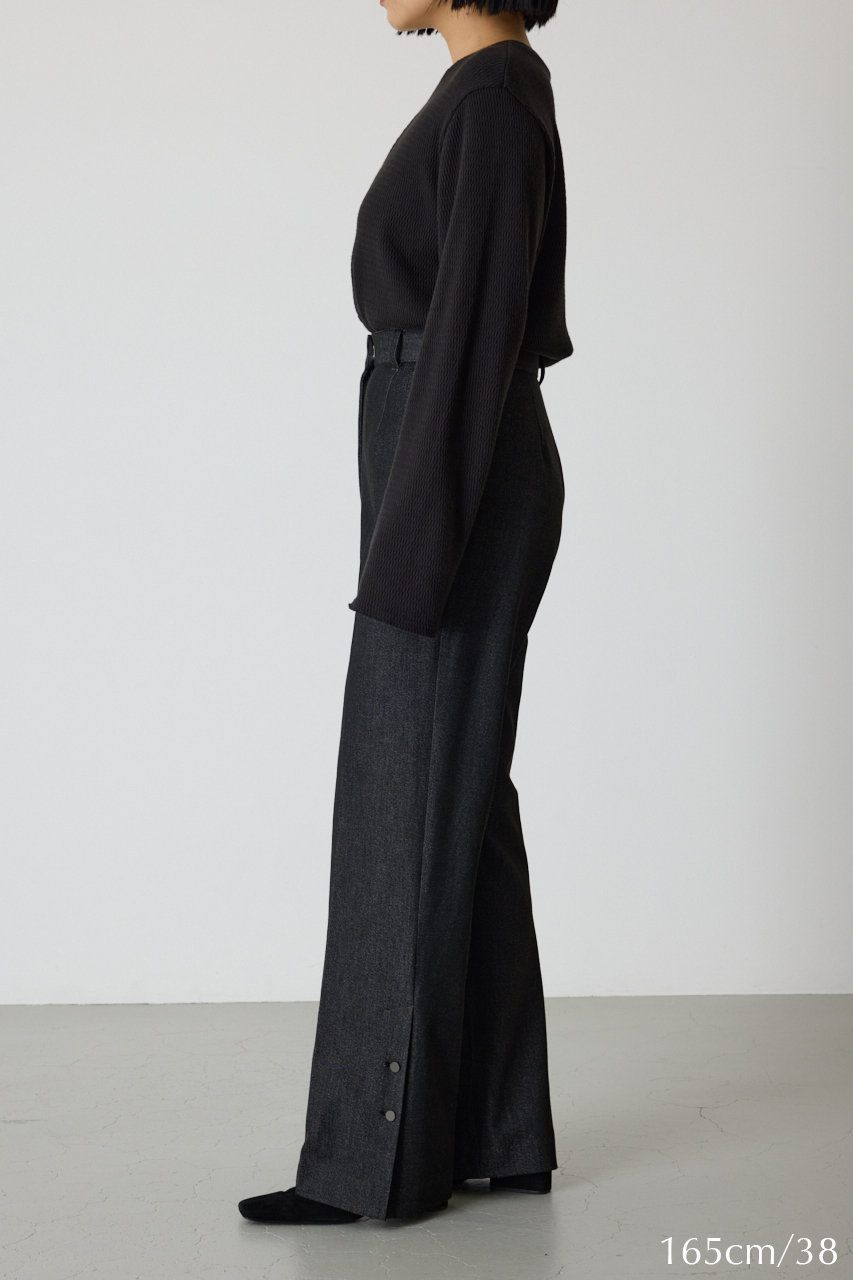 RIM.ARK(リムアーク)｜Hem design slim stretch PT/パンツ/ブラック の