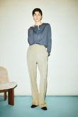 Hem design slim stretch PT/パンツ