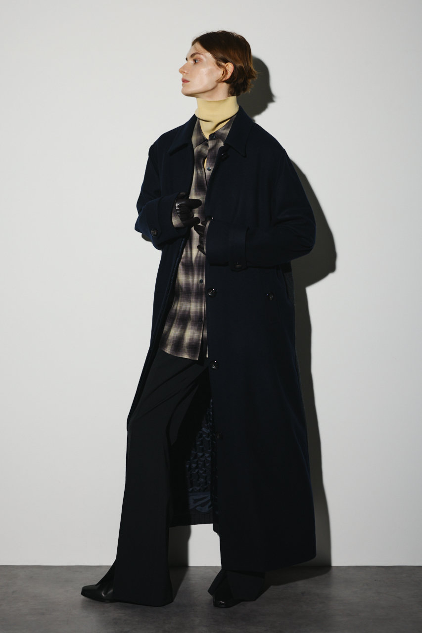 リムアーク　Standard I line CT　ウールロングコート　ネイビー RIM.ARK(リムアーク)｜Stand fall collar CT/コート/ダークネイビー の