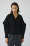 Volume sleeve v-neck PO/プルオーバー リムアーク/RIM.ARK ブラック
