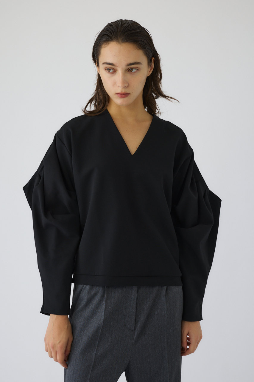 RIM.ARK Volume sleeve v-neck PO/プルオーバー (ブラック, FREE) リムアーク ELLE SHOP RIM.ARK Volume sleeve v-neck PO/プルオーバー (ブラック, FREE) リムアーク ELLE SHOP