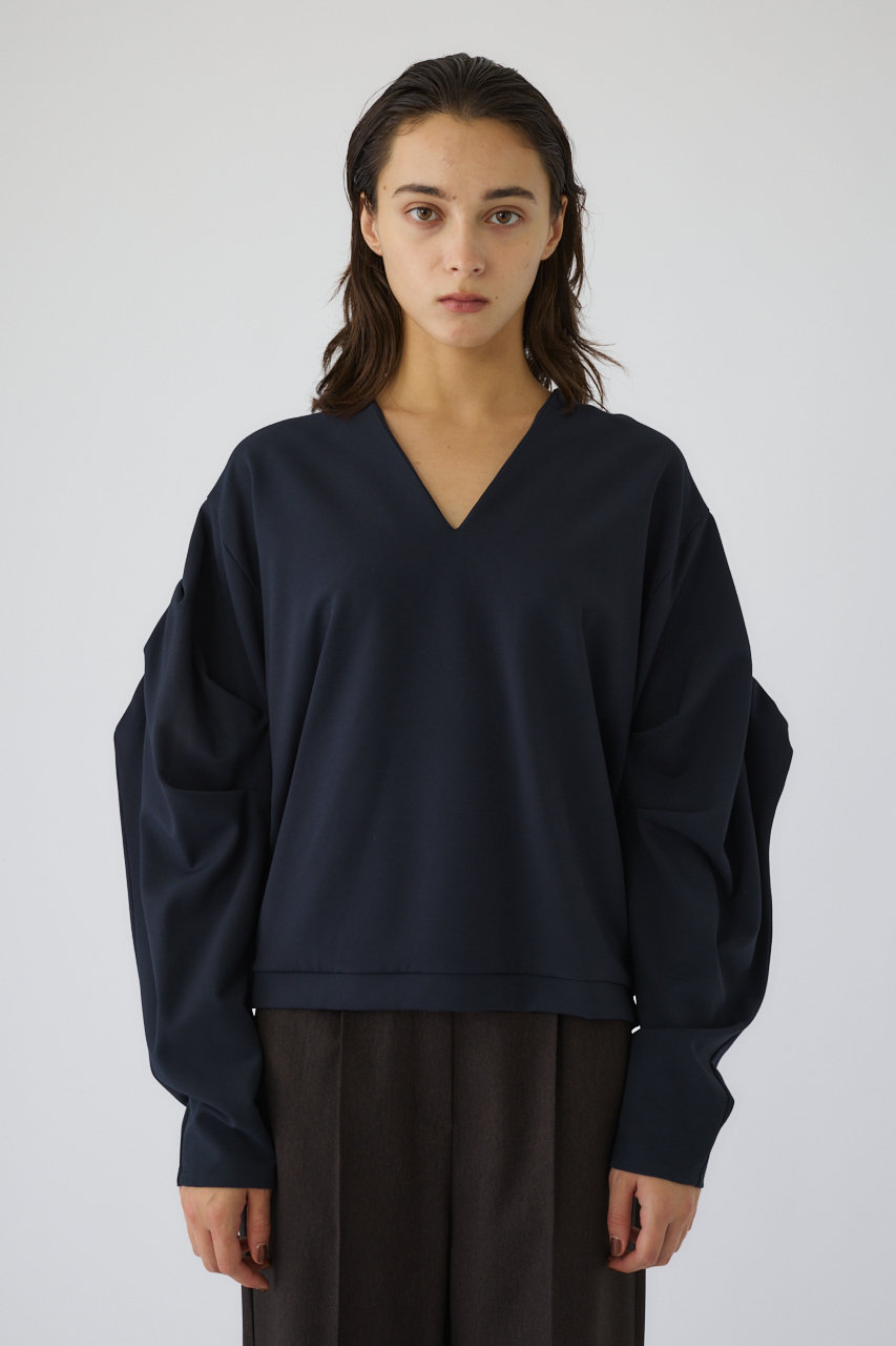 RIM.ARK Volume sleeve v-neck PO/プルオーバー (ネイビー, FREE) リムアーク ELLE SHOP RIM.ARK Volume sleeve v-neck PO/プルオーバー (ネイビー, FREE) リムアーク ELLE SHOP