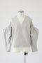 Volume sleeve v-neck PO/プルオーバー リムアーク/RIM.ARK ライトグレー