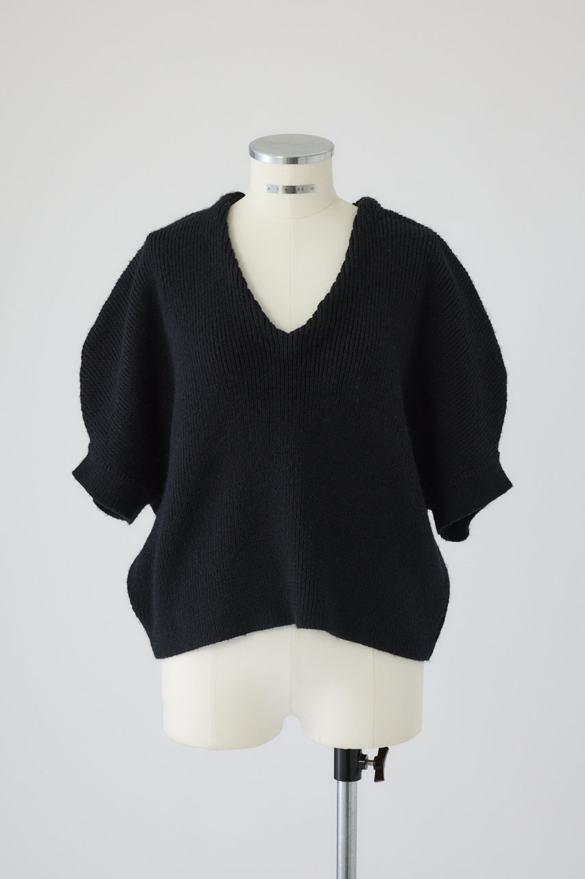 リムアーク/RIM.ARKのRound knit vest tops/ニット(ブラック/460JSS70-2231)