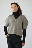 Round knit vest tops/ニット