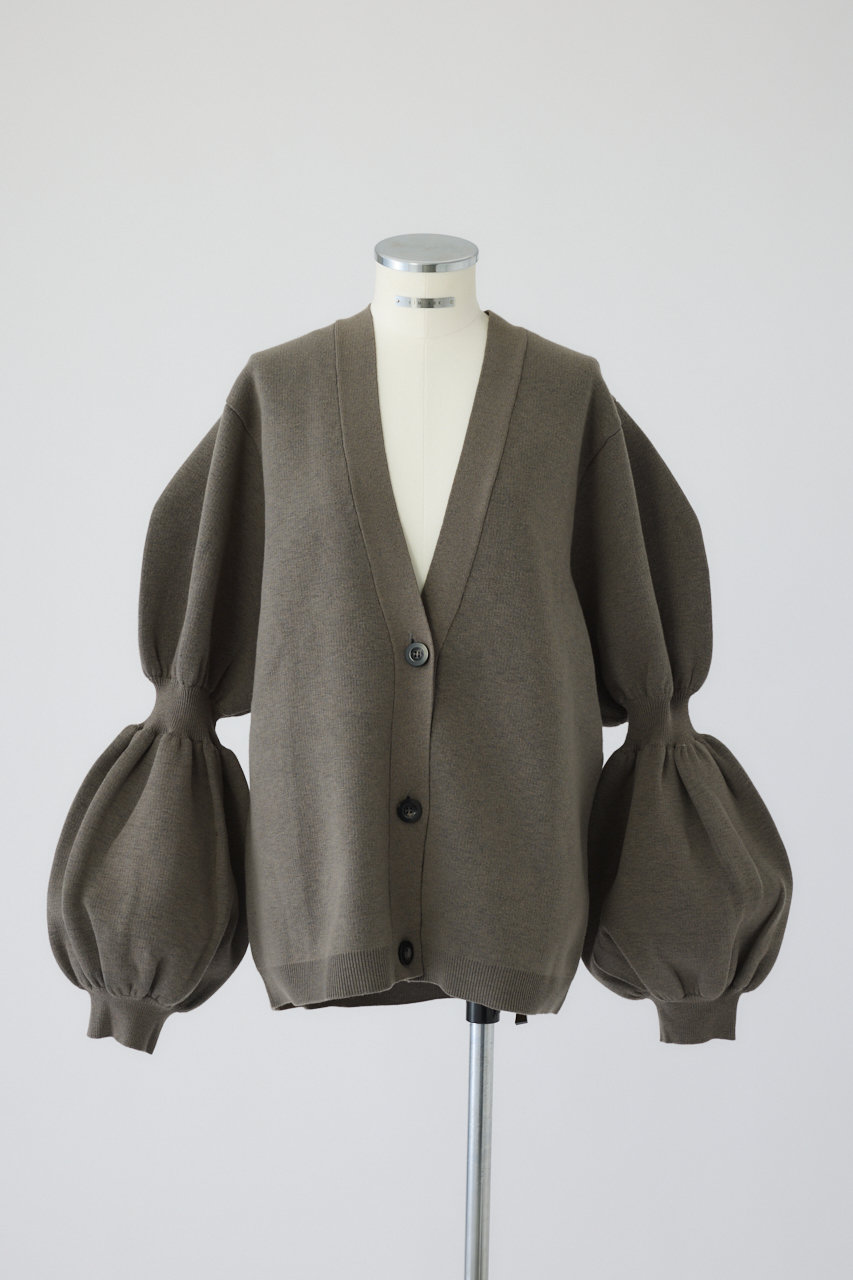 リムアーク/RIM.ARKのVolume sleeve knit CD/ニットカーディガン(グレージュ/460JSS70-2241)