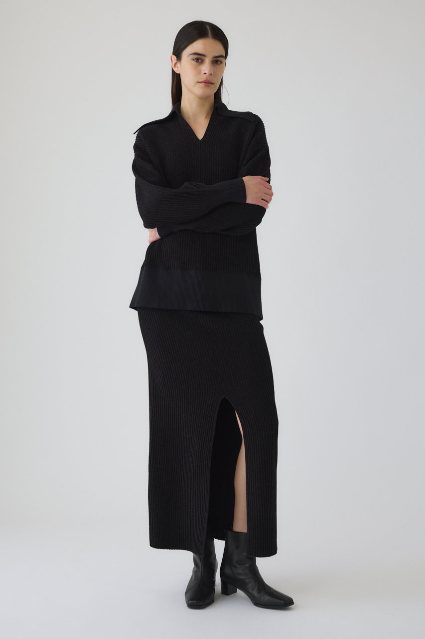 RIM.ARK(リムアーク)｜I line slit SK/スカート/ブラック の通販