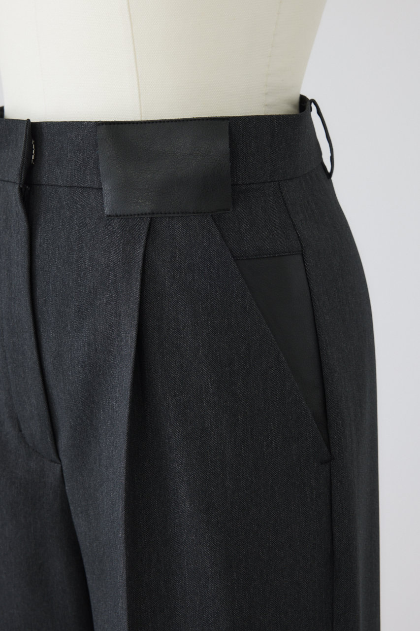 RIM.ARK(リムアーク)｜Leather like patch PT/パンツ/ブラック の通販