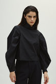 Folded neck tuck blouse/ブラウス