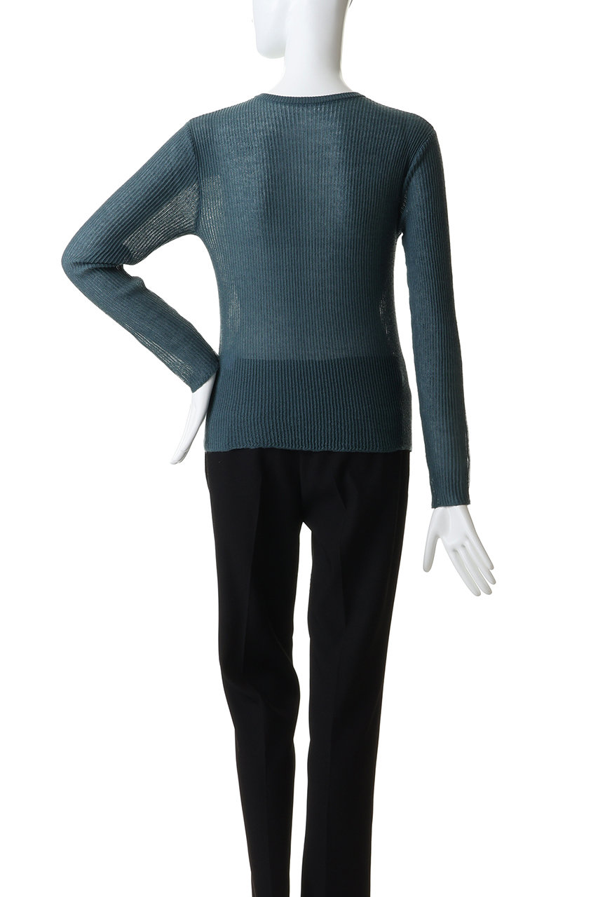 RIM.ARK(リムアーク)｜Sheer rib spring knit/ニット/ブラック の通販