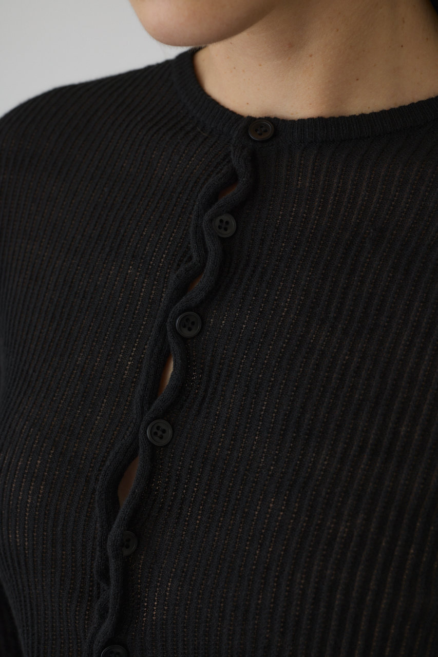 RIM.ARK(リムアーク)｜Sheer rib spring knit/ニット/ブラック の通販