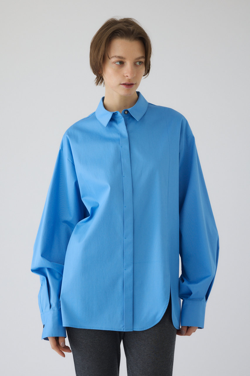 リムアーク/RIM.ARKのOversized asymmetry SH/シャツ(ブルー/460JSS30-0481)