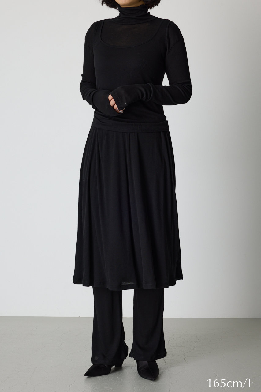 【RIM.ARK】リムアーク スリーブクロスニット トップス ブラック (F) RIM.ARK | Toggle motif knit tops (KNITWEAR ) |RIM.ARK ONLINE STORE