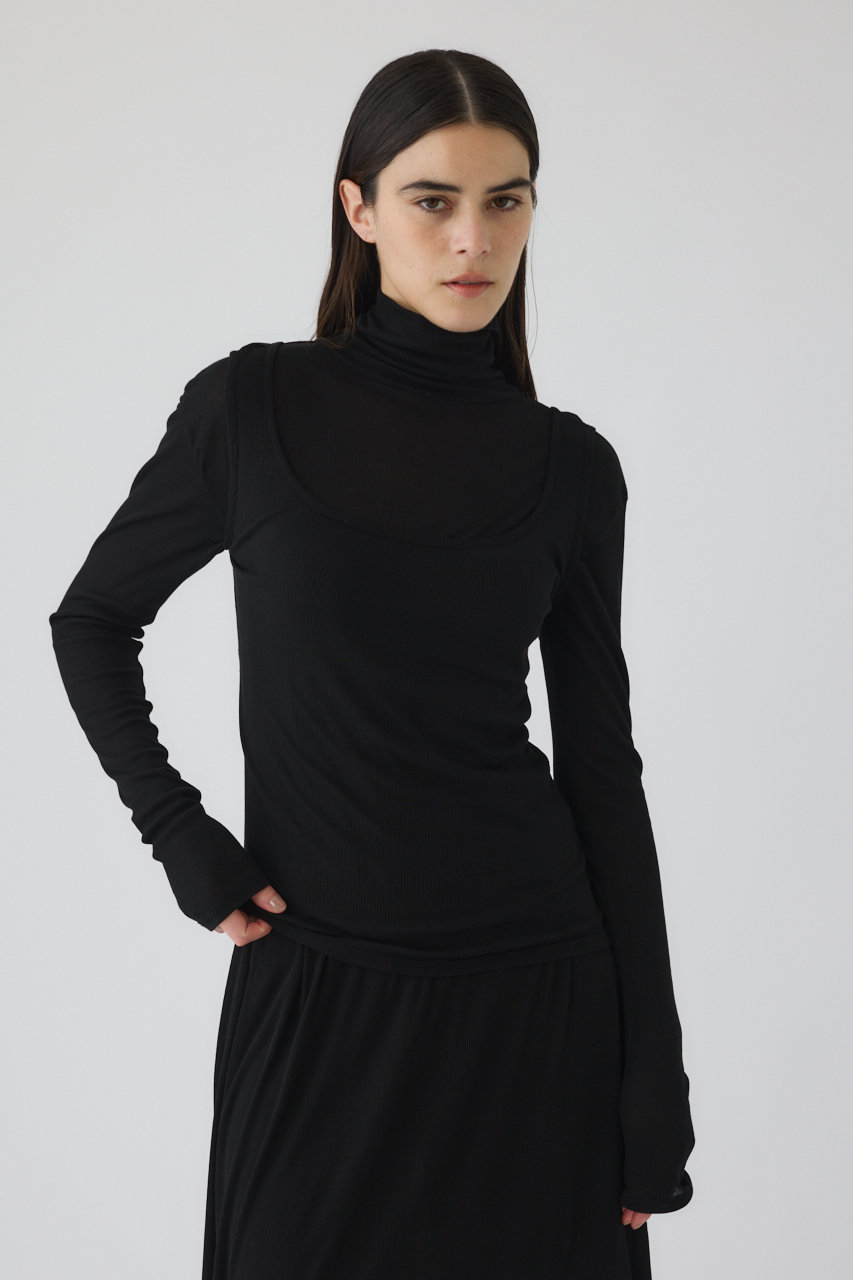 美品リムアークrim.arkハイネックトップス黒 RIM.ARK(リムアーク)｜High gauge fit knit/ニット/ブラック の通販