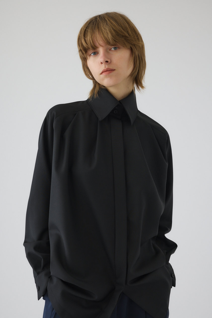 シャツ+ブラウス(長袖+七分) RIM.ARK High collar w-cuff SH RIM.ARK(リムアーク)｜High collar classic blouse/ブラウス/ブラック